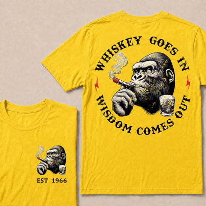 Whiskey Goes In Wisdom Comes Out Custom Est.Year T-Shirt